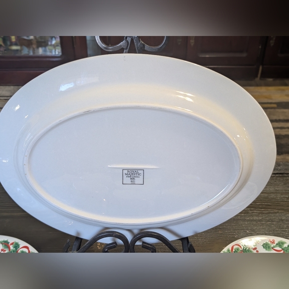 ROYAL MAJESTIC FINE CHINA NOEL 8401 MADE IN CHINA 14" OVAL SERVING PLATTER - Picture 4 of 6